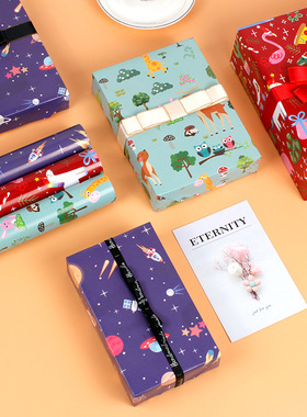 children gift wrapping paper car儿童礼物包装纸太空恐龙小汽车