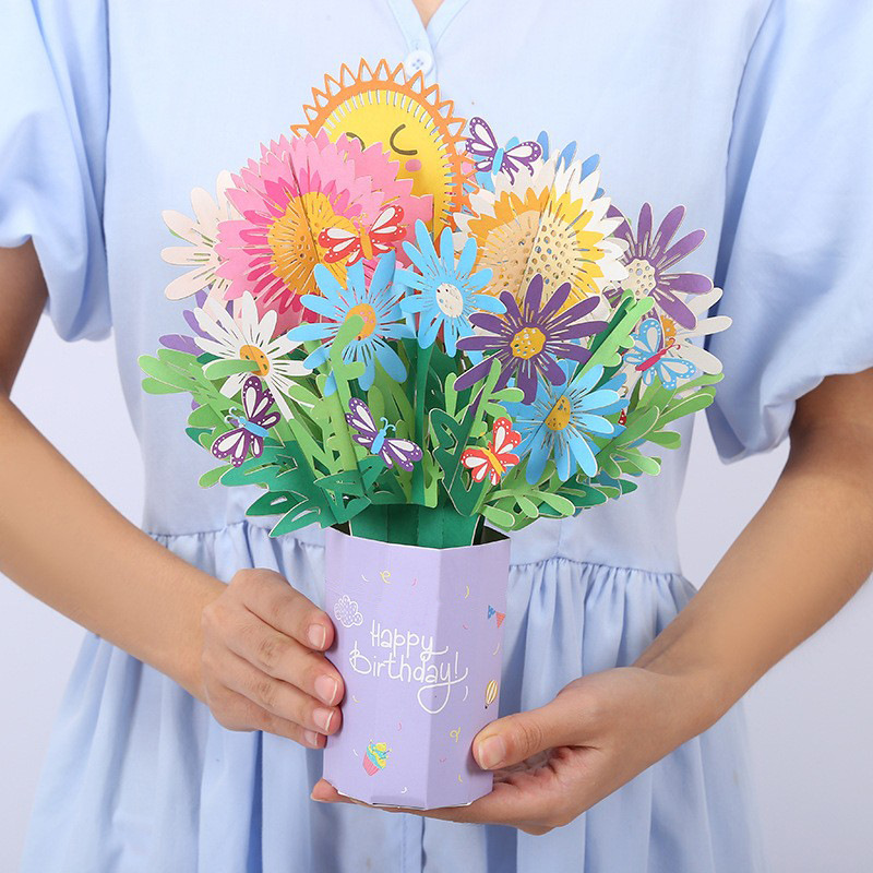 老师thank you card 3d flower greeting cards leaving card卡片