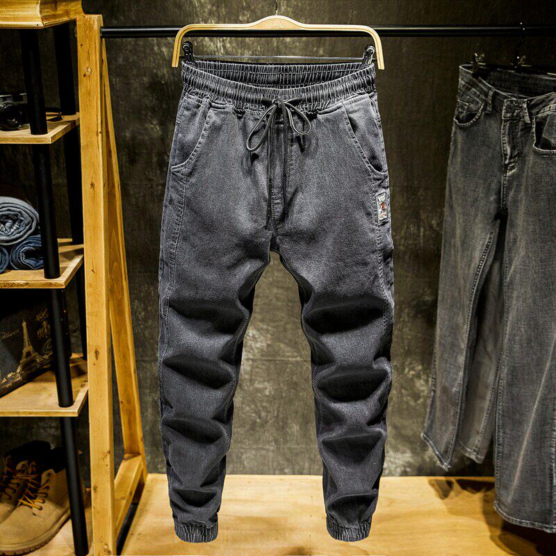 Men s skinny casual jeans stretch denim pants long trousers