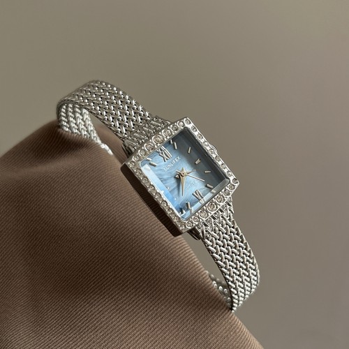 sunlifex方形贝母镶钻麦穗带手表