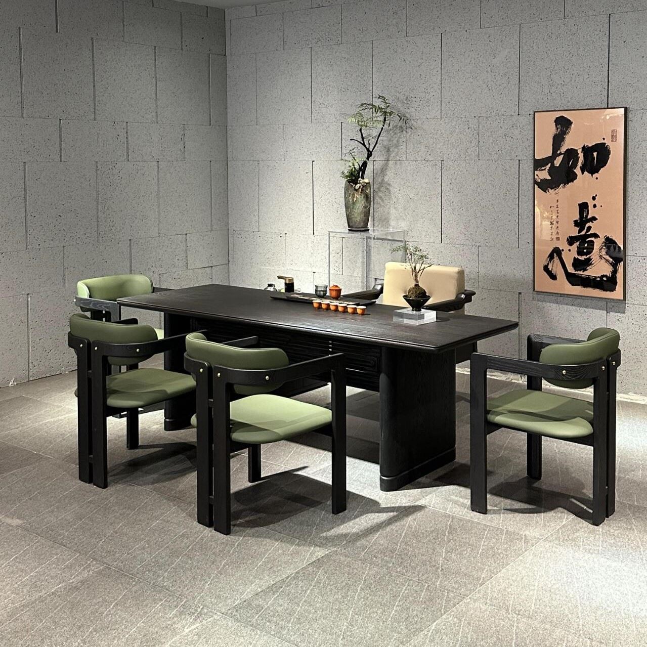 新中式禅意白蜡木茶桌椅组合高级家用客厅实木茶台茶室休闲泡茶桌