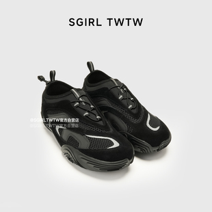 SGIRL TWTW时尚 高级反光拼接赛车老爹鞋 女网面透气百搭休闲运动鞋