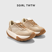 SGIRL 潮 百搭运动休闲轮胎鞋 TWTW小个子厚底增高老爹鞋 女2026春季