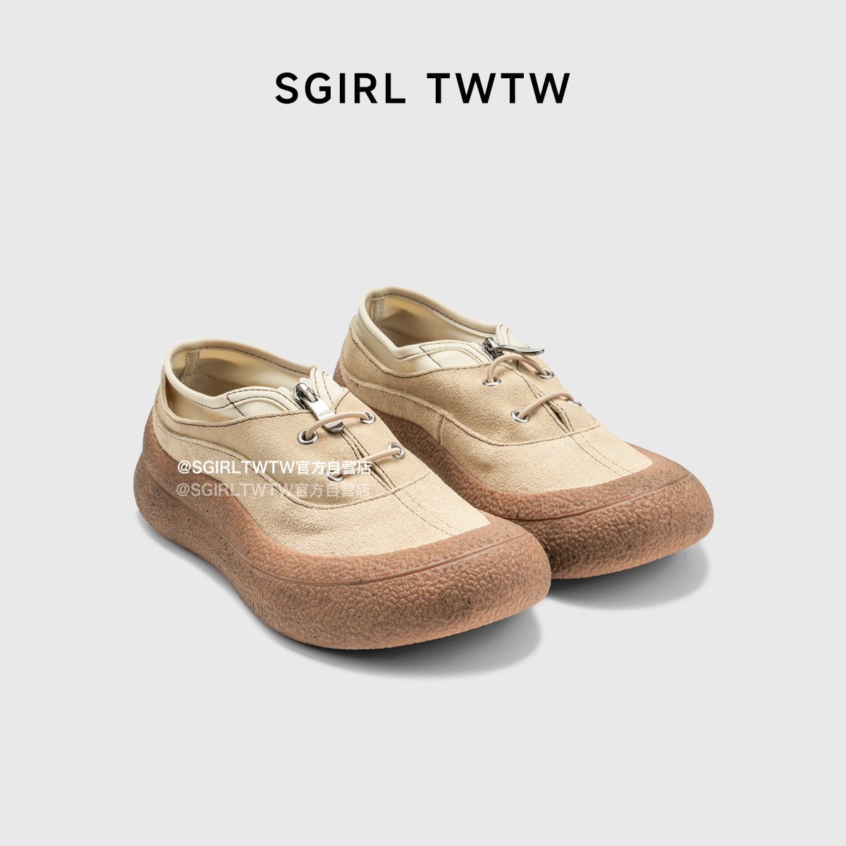 SGIRLTWTW大头一脚蹬懒人帆布鞋