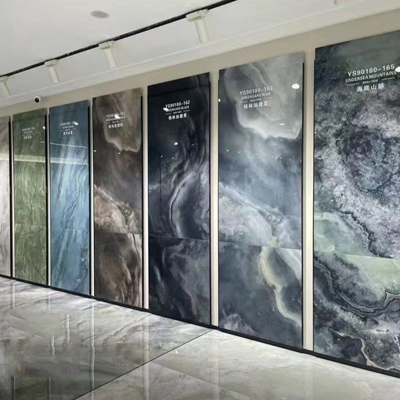 背景墙岩板900x1800广东玉石大气悬空客厅电视墙影视墙瓷砖地面