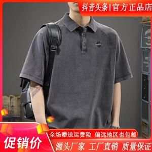 MR.MUDI/穆迪先生夏季潮牌刺绣纯棉短袖polo衫男重磅美式翻领半袖