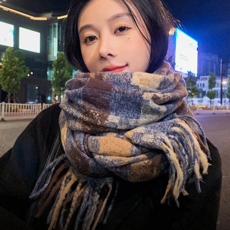 VINSAMEI上海专卖秋冬流苏氛围感新情侣E围脖韩版时尚百搭款围巾