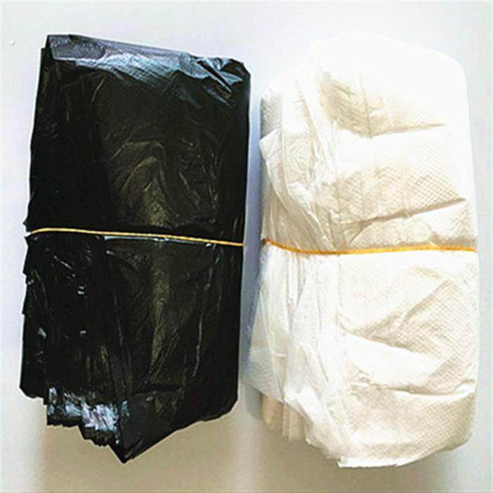 垃圾袋加家手提背心式黑白色平口提绳彩色酒店塑料袋超结实马甲袋