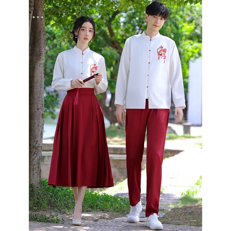 合唱演出服中国风高中初中学生班服诗歌朗诵表演服毕业照礼服套装