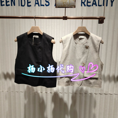 【商场同款】衣播26秋新品麻感马甲女休闲通勤时髦外套BDT3MD3150