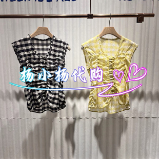衣播2026夏BDT2HD1871新款商场女装倪妮同款复古无袖衬衫素韵格影