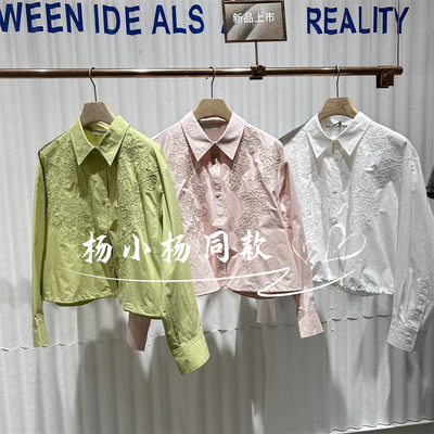 衣播商场女装宽松绣花衬衫女款别致中式衬衣女BDS1CD1400初照花颜