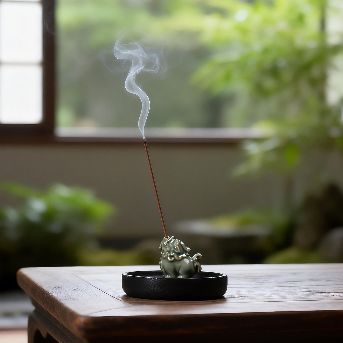 汝窑中式陶瓷貔貅香托香座线香插茶道可爱创意家用线香托盘香道