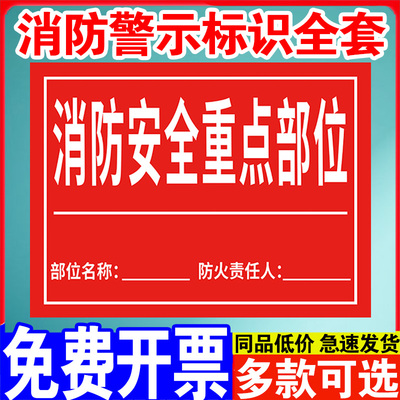 消防安全重点部位标识牌贴纸消防水泵房标识牌小区物业消防安全标识严禁烟火警示牌防火重点部位标志警示牌
