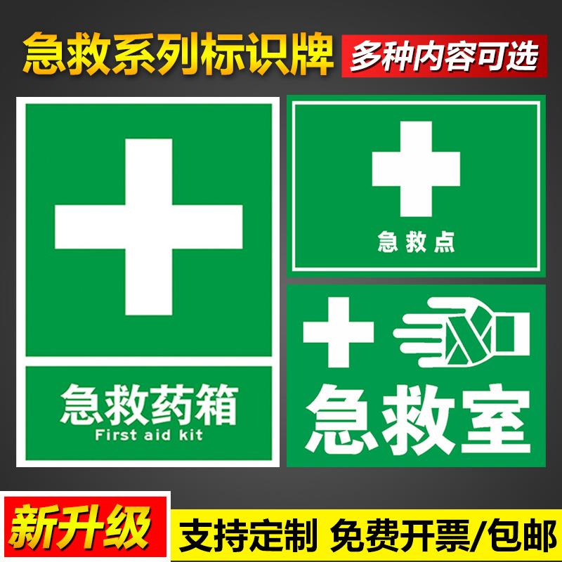 急救点室药箱系列标志标识提示牌应急提醒标语挂图墙贴免费设计支持定制pvc塑料板铝板反光膜警示标示告示