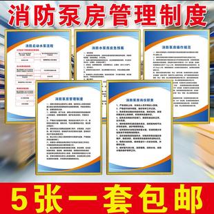 消防水泵房管理制度标识牌应急预案岗位职责操作规程流程上墙牌