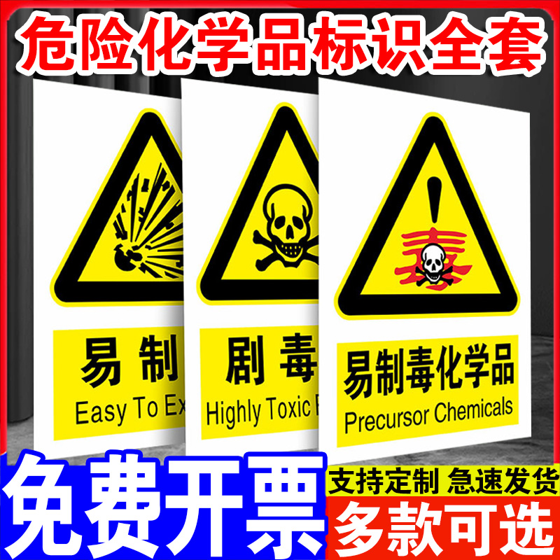 易制毒化学品易制爆危化品标识牌危险废物仓库剧毒品化学品危险品仓库易制毒消防安全制度牌铝板标识牌