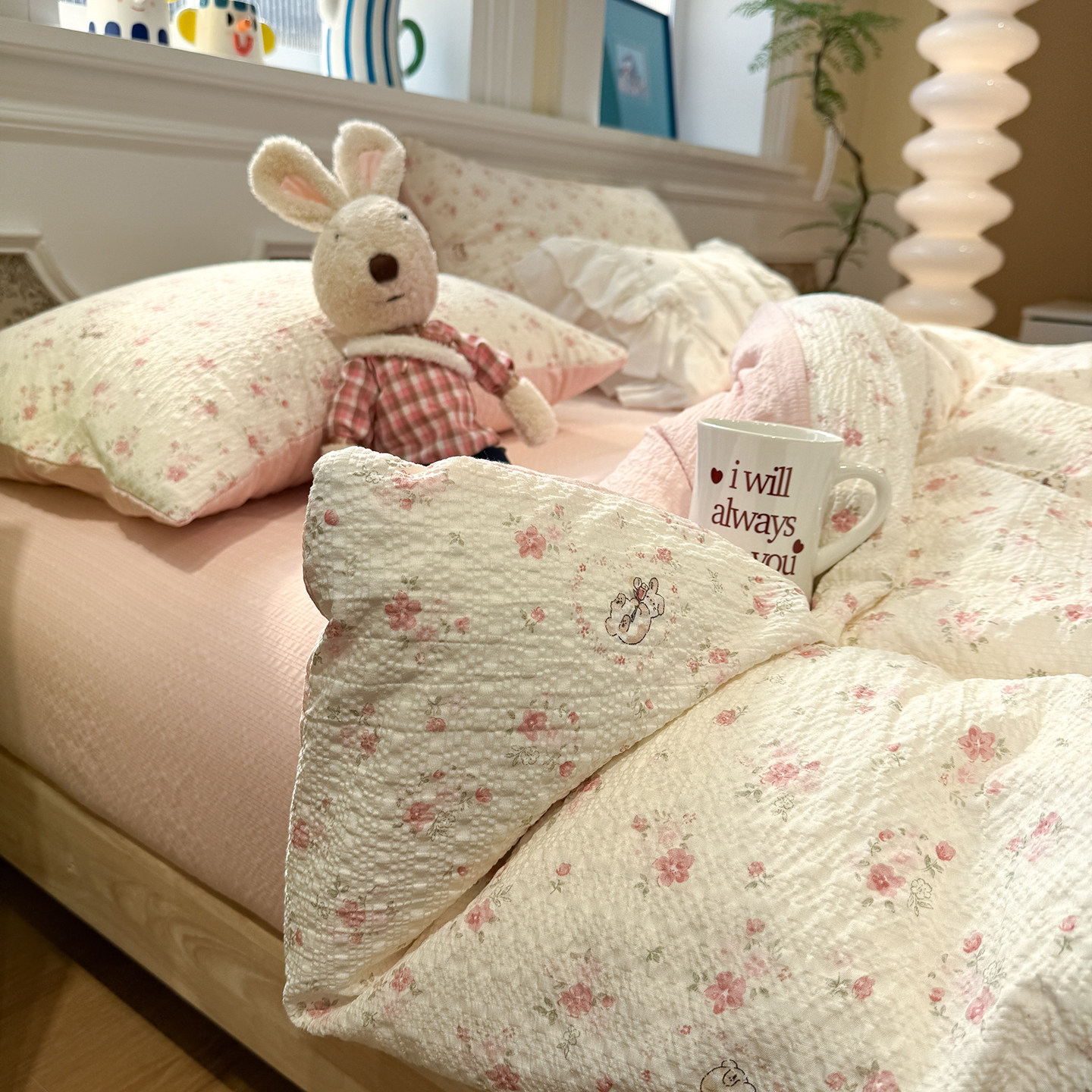 A类双层纱布全棉四件套纯棉被套被罩床单2026新款学生宿舍三件套4