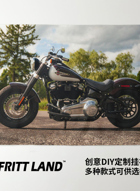 哈雷SOFTAIL STANDARD美式肌肉摩托机车周边装饰背景墙布挂布海报