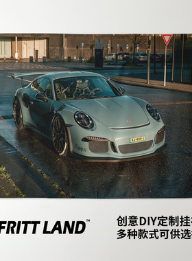 保时捷911 GT3超级跑车周边卧室宿舍墙壁装饰背景布海报挂布挂毯