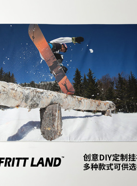 小黑Zeb Powell单板公园大跳台滑雪PRO周边写真海报墙布挂布挂毯