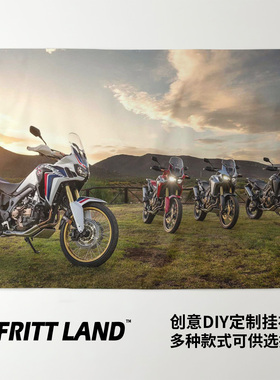 本田非双Africa Twin探险越野摩托车机车周边装饰海报背景布挂布