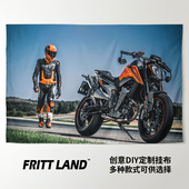 KTM公爵790 DUKE杜克街车机车摩托车周边装 饰画背景墙布挂布海报