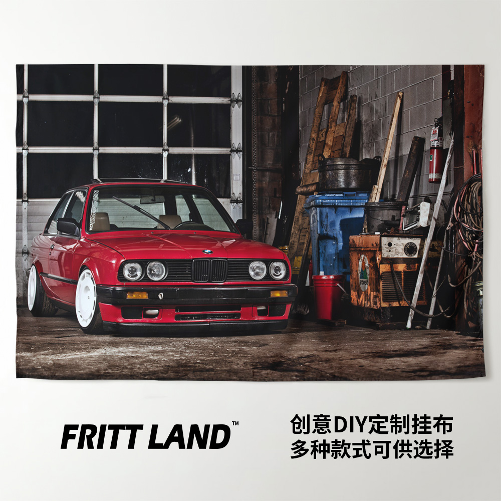 宝马M3复古E30德系跑背景布挂布