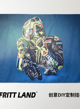 MotoGP小飞侠Rossi罗西VR46号赛车机车装饰写真海报背景墙布挂布