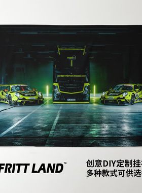 保时捷911 GT3蛙王赛车SSR Performance车队周边海报背景墙布挂布