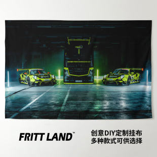 保时捷911 GT3蛙王赛车SSR Performance车队周边海报背景墙布挂布