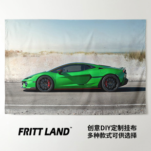 兰博基尼Temerario V8跑车汽车写真周边墙壁装饰画海报背景布挂布