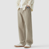 加绒加厚复古垂感阔腿工装 裤 男美式 NINPURE cleanfit宽松直筒长裤