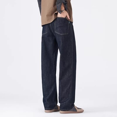 原色丹宁加绒加厚牛仔裤