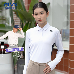 休闲衣服女款 高尔夫服装 POLO衫 女装 上衣户外运动弹力球衣 长袖