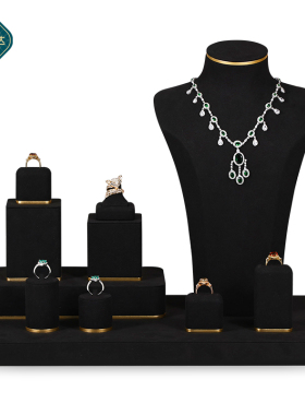 众美达轻奢珠宝橱窗陈列架首饰展示架人像高柜台道具饰品高端黑色