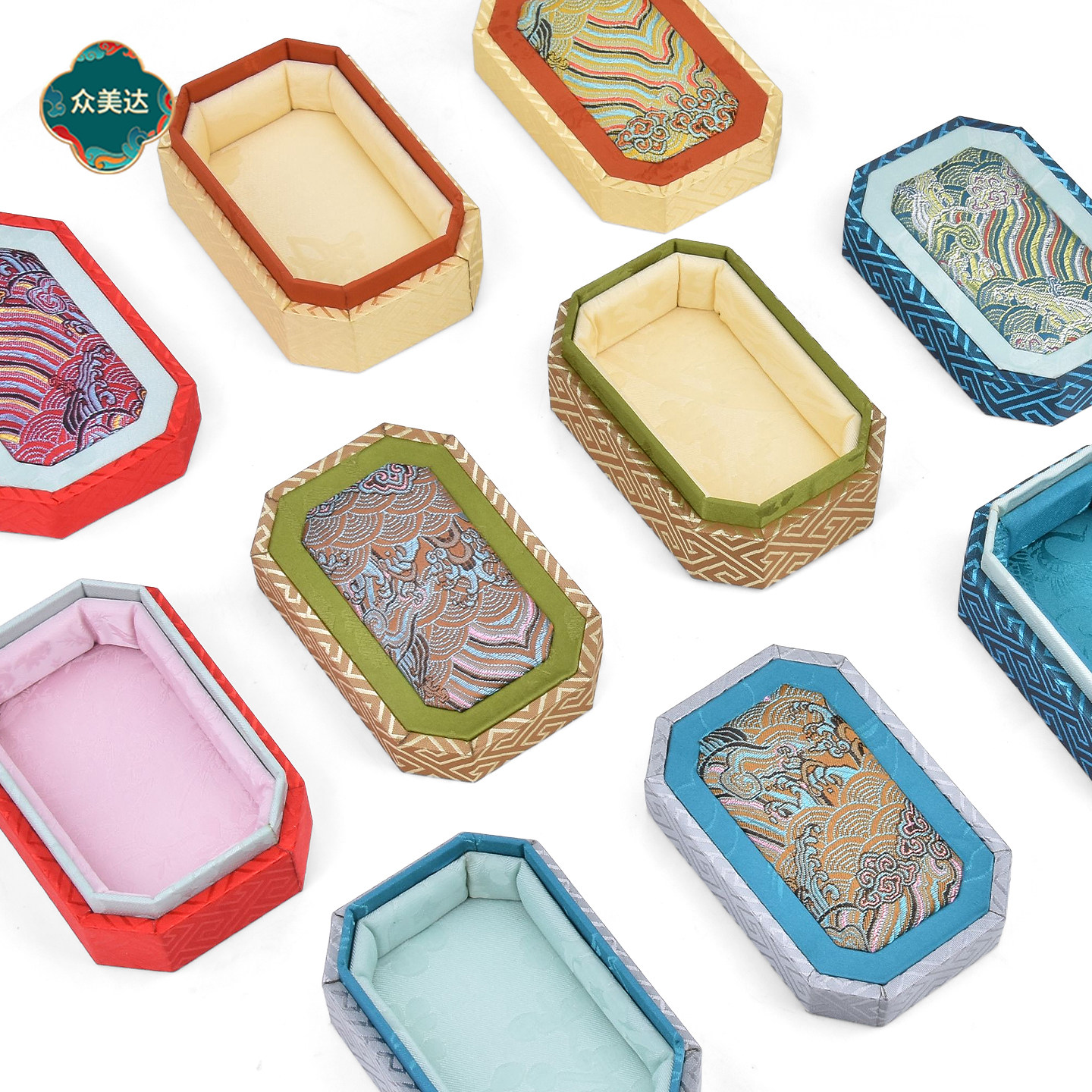 国风项链手链盒带盖小首饰盒珠宝饰品手表圆珠手串印章收纳盒