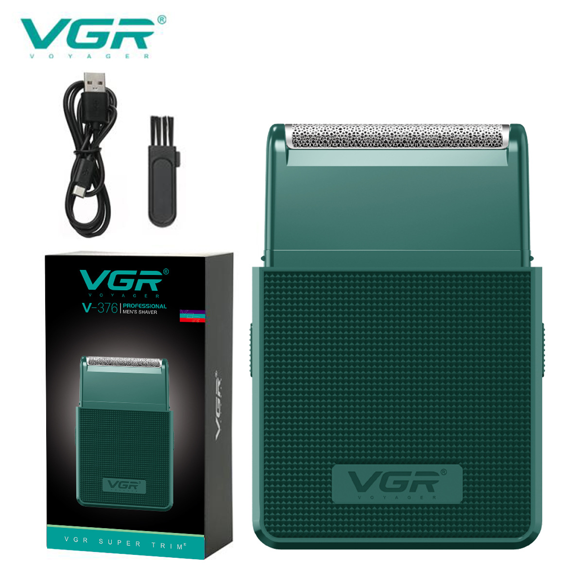 VGR376专业便携剃须刀小巧男士理发增白器往复式电动旅行刮胡刀