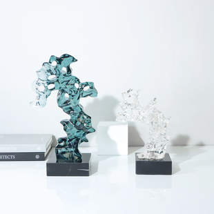 现代新中式仿太湖石摆件假山酒柜客厅玄关电视柜摆设办公室装饰品