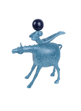 新中式客厅玄关树脂牧马人摆件