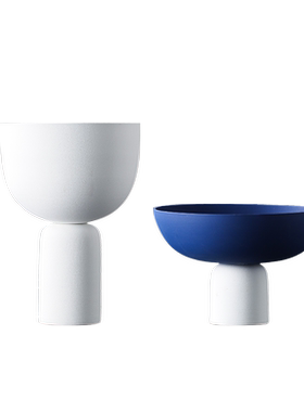 现代简约餐厅高脚陶瓷花盆水果盘