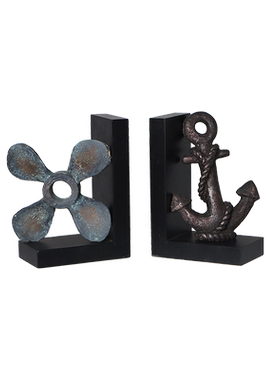 复古书房树脂船锚螺旋桨书档摆件