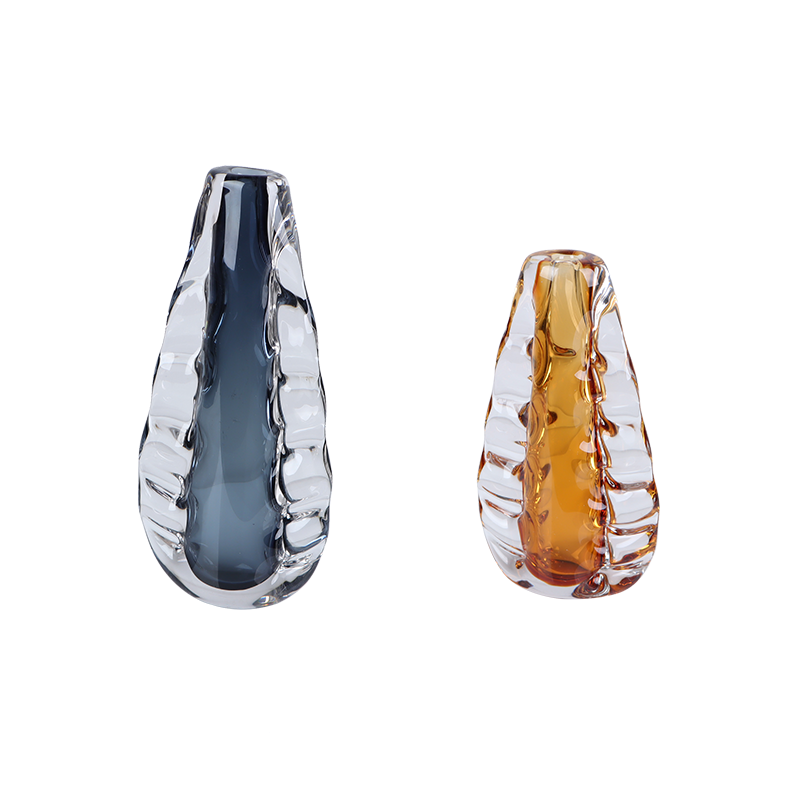 北欧轻奢透明水晶花器花瓶装饰品
