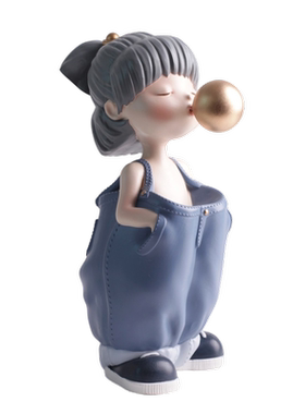 卡通风儿童房吹气球女孩装饰摆件