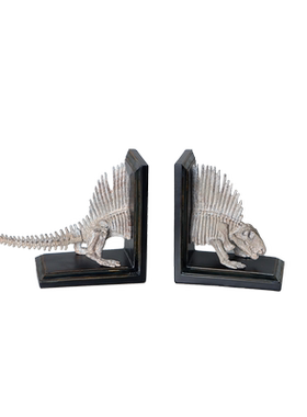 新中式复古书房树脂恐龙书档摆件