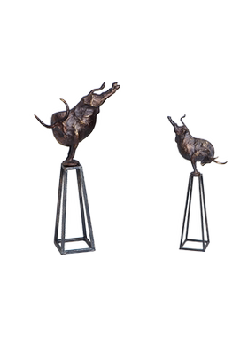 新中式样板间客厅树脂牛装饰摆件