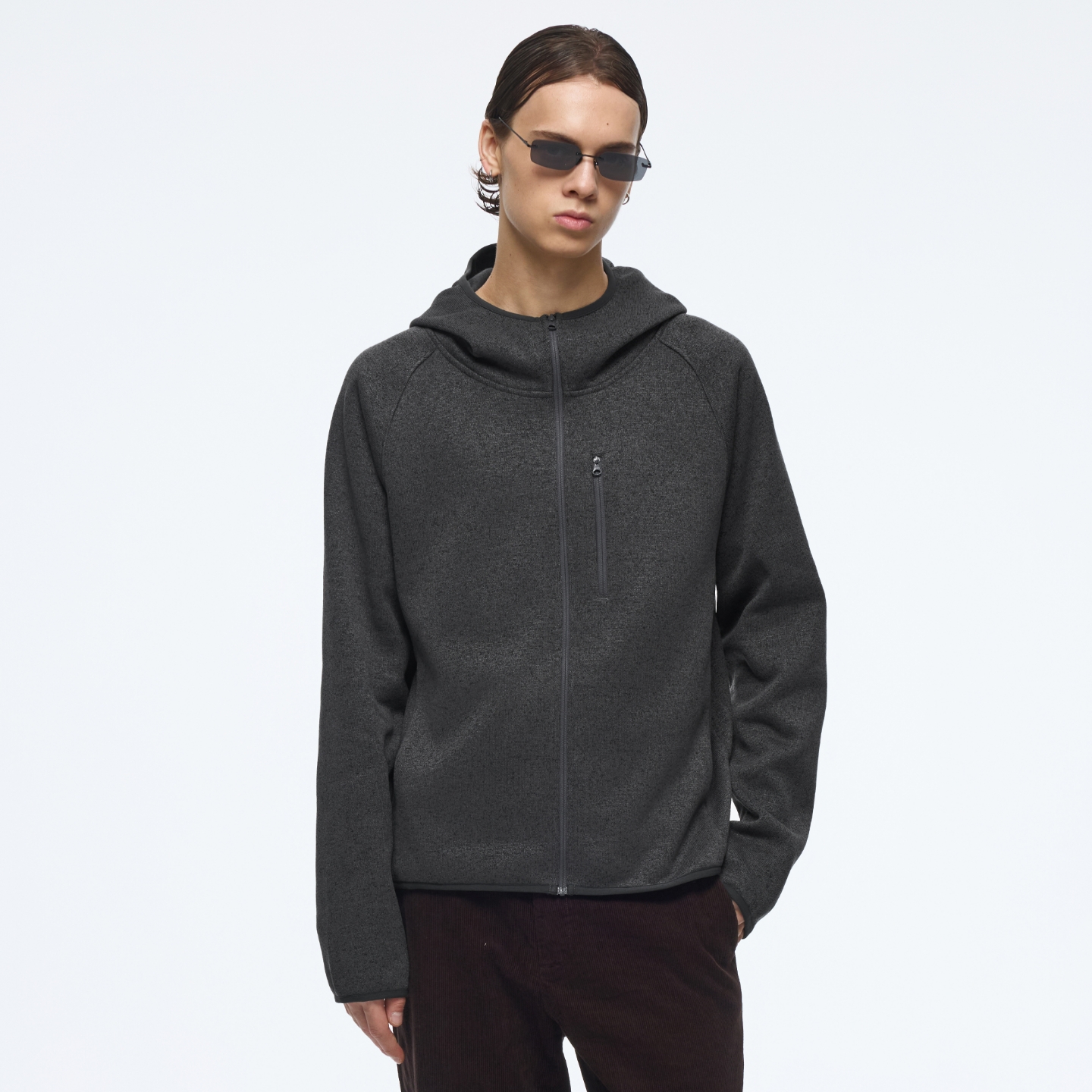 WassupHouse抓绒拉链连帽外套