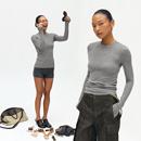 Oneup羊毛打底衫修身长袖t恤春秋针织衫内搭女高级感高知上衣百搭