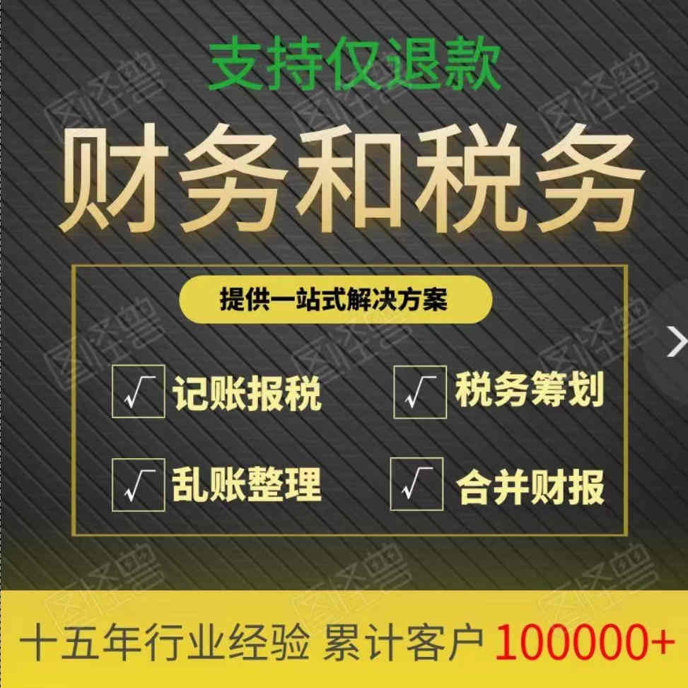 代合并财务报表制作记账报税税务筹划乱账收支明细梳理政策咨询 商务/设计服务 商务服务 原图主图