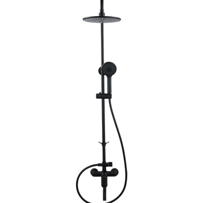 九牧挂墙黄铜除垢黑色花洒套装